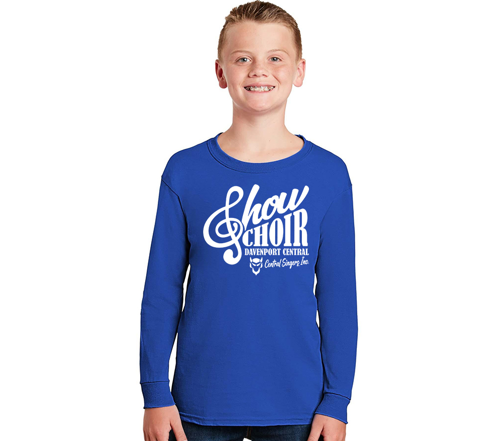 DC Show Choir Youth Cotton Long Sleeve Tee-Royal