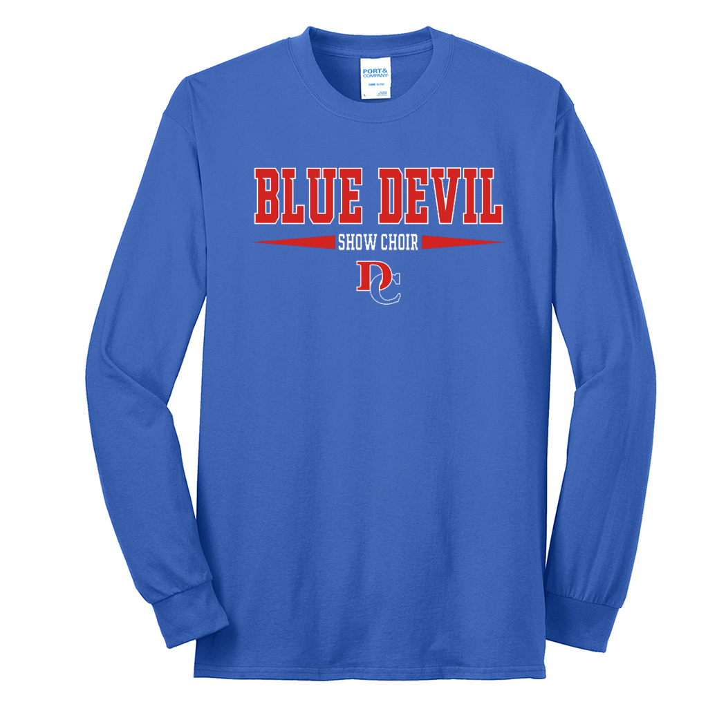 DC Show Choir Unisex Cotton Long Sleeve Tee-Royal