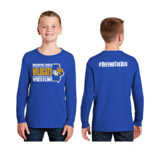DN Wrestling Youth Cotton Long Sleeve Tee-Royal