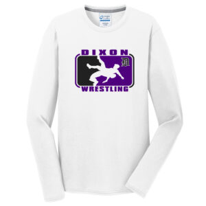 Dixon Wrestling Club Men Long Sleeve Essential Blended Performance Tee-White