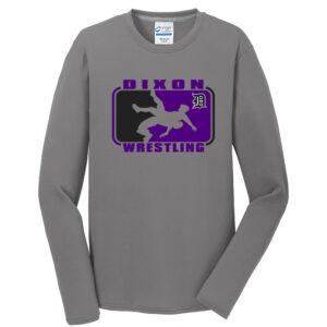 Dixon Wrestling Club Men Long Sleeve Essential Blended Performance Tee-Medium grey