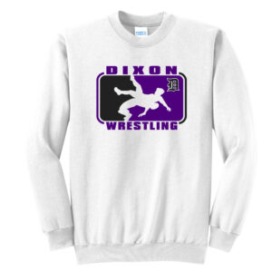 Dixon Wrestling Club Unisex Fleece Crewneck Sweatshirt-White