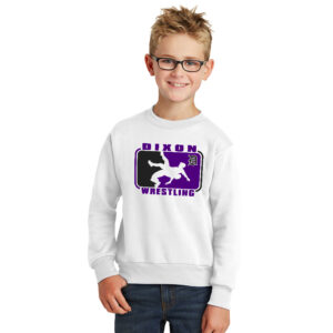 Dixon Wrestling Club Youth Fleece Crewneck Sweatshirt-White