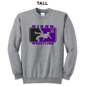 Dixon Wrestling Club Tall Fleece Crewneck Sweatshirt-Athletic Heather