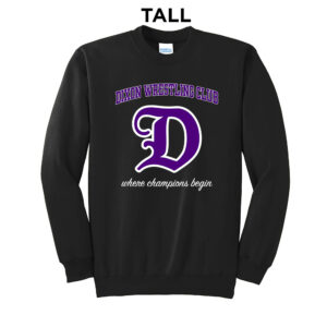 Dixon Wrestling Club Tall Fleece Crewneck Sweatshirt-Black