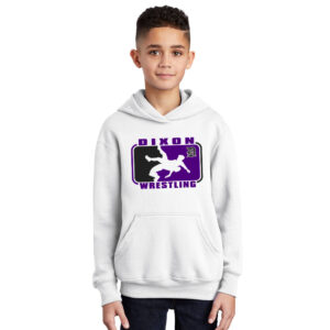 Dixon Wrestling Club Youth Fleece Hooded Sweatshirt-White