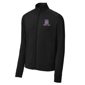 Dixon Wrestling Club Sport Tek Men Sport Wick Stretch Full Zip Cadet Jacket-Black