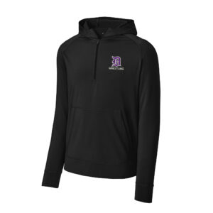Dixon Wrestling Club Sport-Tek Men Sport-Wick Stretch 1/2-Zip Hoodie-Black