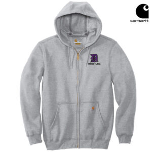 Dixon Wrestling Club Carhartt Midweight Hooded Zip Front Sweatshirt Men-Heather Grey
