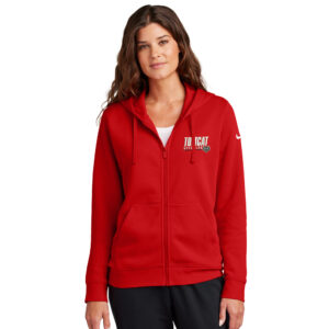 EA Wrestling Nike Women’s Club Fleece Sleeve Swoosh Full-Zip Hoodie-university Red