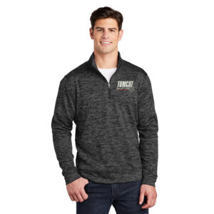 EA Wrestling Sport-Tek PosiCharge Electric Heather Fleece 1/4-Zip Pullover Men-Black Electric