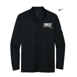 EA Wrestling Nike Dri-FIT Micro Pique 2.0 Long Sleeve Polo Men-Black