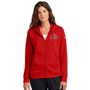 Fulton Girls BB Nike Women’s Club Fleece Sleeve Swoosh Full-Zip Hoodie-university Red