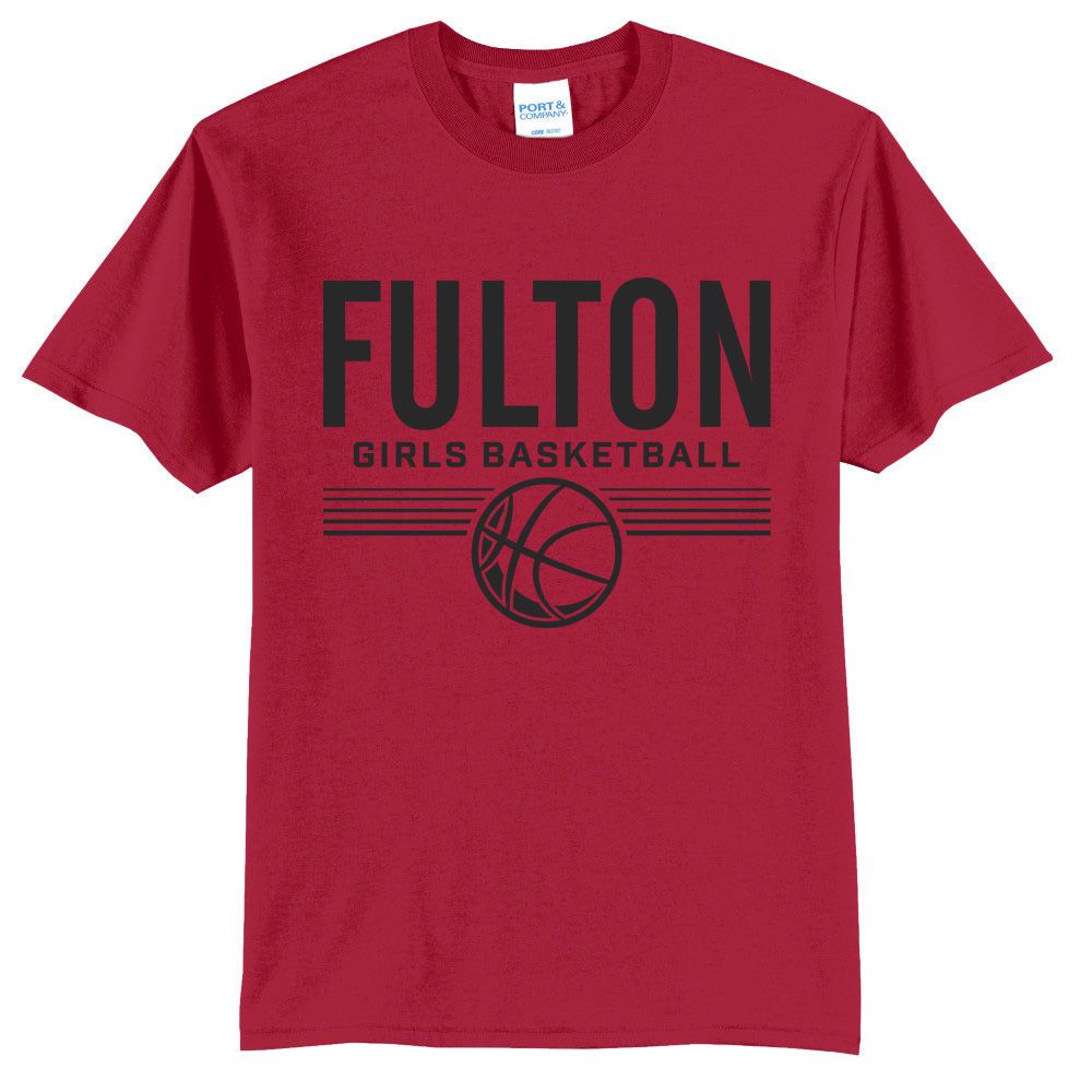Fulton Girls BB Unisex Short Sleeve Tee-Red