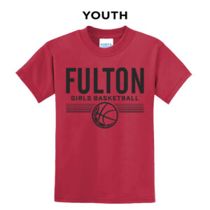 Fulton Girls BB Youth Short Sleeve Tee-Red