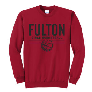 Fulton Girls BB Unisex Fleece Crewneck Sweatshirt-Red