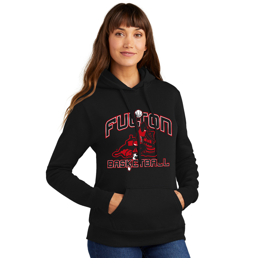 Fulton Girls BB Ladies Core Fleece Pullover Hooded Sweatshirt-Black