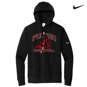 Fulton Girls BB Nike Club Fleece Sleeve Swoosh Pullover Hoodie Men-Black