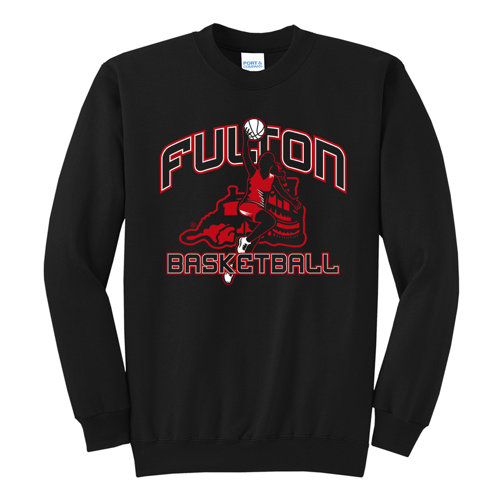 Fulton Girls BB Unisex Core Fleece Crewneck Sweatshirt-Black