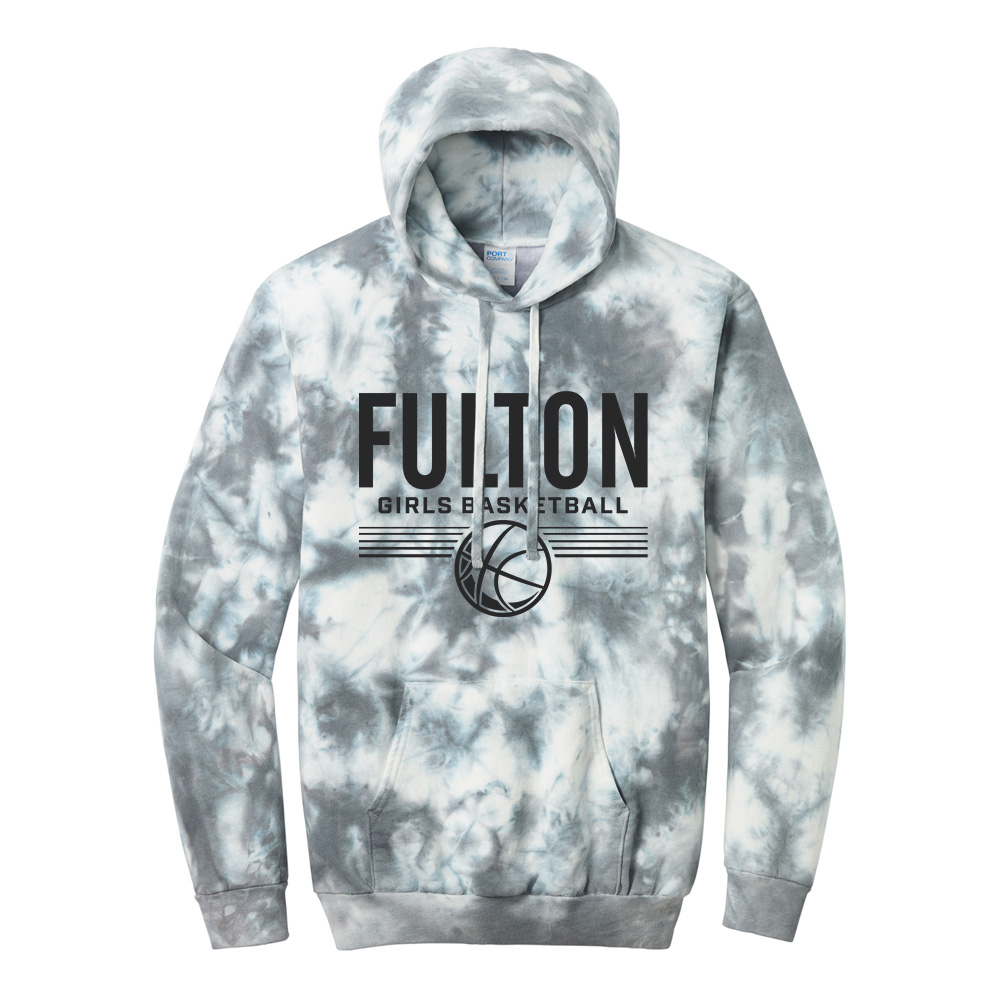 Fulton Girls BB Unisex Crystal Tie-Dye Pullover Hoodie-Grey