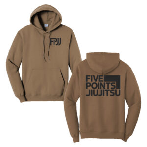 Five Point Jiu Jitsu Unisex Fleece Hooded Sweatshirt-Woodland Brown
