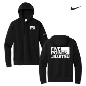 Five Point Jiu Jitsu Nike Club Fleece Sleeve Swoosh Pullover Hoodie Men-Black