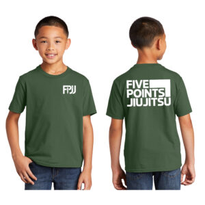 Five Point Jiu Jitsu Youth Fan Favorite Short Sleeve Tee-Olive
