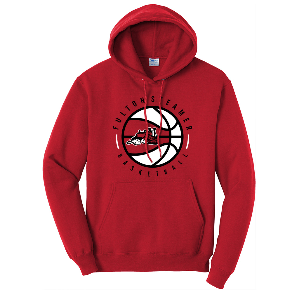 Steamer Boys Basketball Unisex Fleece Hooded Sweatshirt-Red
