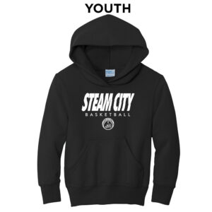 Steamer Boys Basketball Youth Fleece Hooded Sweatshirt-Black