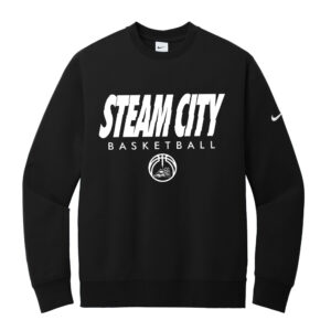 Steamer Boys Basketball Nike Club Fleece Sleeve Swoosh Crew Adult-Black