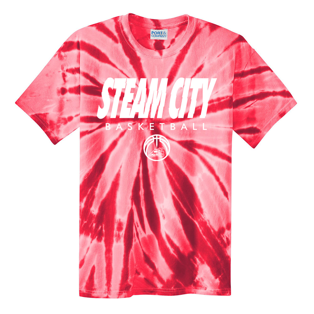 Steamer Boys Basketball Unisex Essential Tie-Dye Tee-Red