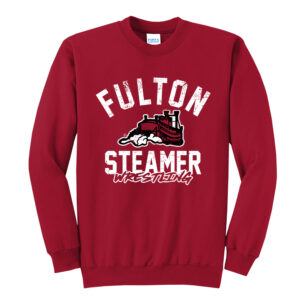 Fulton Wrestling Unisex Fleece Crewneck Sweatshirt-Red