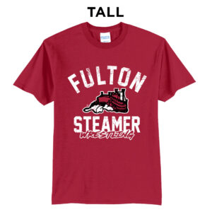 Fulton Wrestling Tall Cotton Short Sleeve Tee-Red