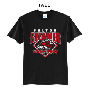 Fulton Wrestling Tall Cotton Short Sleeve Tee-Black