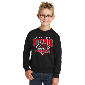 Fulton Wrestling Youth Crewneck Sweatshirt-Black