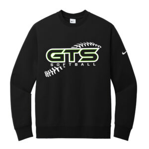 GTS Nike Club Fleece Sleeve Swoosh Crew Adult-Black
