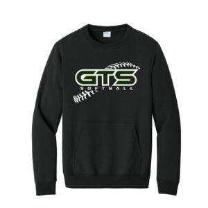GTS Unisex Core Fleece Crewneck Pocket Sweatshirt-Black