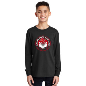 GV Bowling Youth Cotton Long Sleeve Tee-Black