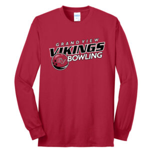 GV Bowling Unisex Long Sleeve Tee-Red