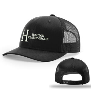 Horizon Realty Group Richardson Pro Crown Mesh Back solid color Adjustable back cap-Black