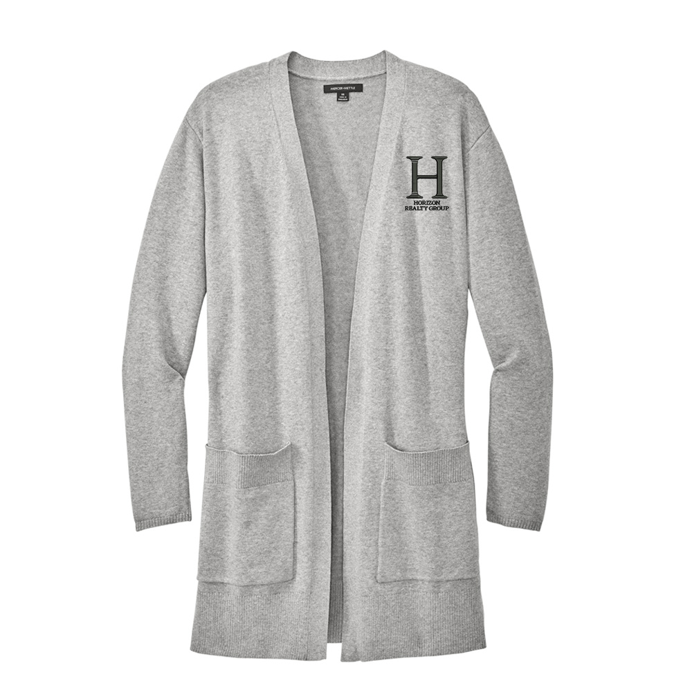 Horizon Realty Group Mercer and Mettle Women’s Open Front Cardigan Sweater-Gusty Grey