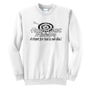 Heart Shot Ministry Unisex Basic Crew Sweatshirt-White