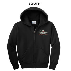 Heart Shot Ministry Youth Core Fleece Full Zip Hooded Sweatshirt-Black