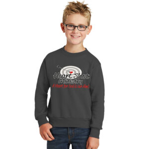 Heart Shot Ministry Youth Fleece Crewneck Sweatshirt-Charcoal