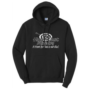 Heart Shot Ministry Unisex Fleece Hooded Sweatshirt-Black
