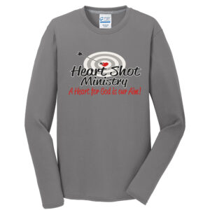 Heart Shot Ministry Men Long Sleeve Essential Blended Performance Tee-Medium Grey