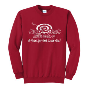 Heart Shot Ministry Unisex Fleece Crewneck Sweatshirt-Red