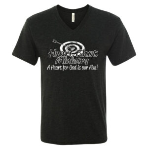Heart Shot Ministry Premium Unisex Triblend V-Neck Short Sleeve Tee-Vintage Black