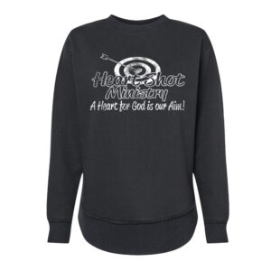 Heart Shot Ministry LAT Women’s Weekend Fleece Crewneck Sweatshirt-Black
