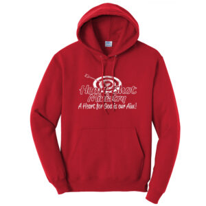 Heart Shot Ministry Unisex Fleece Hooded Sweatshirt-Red